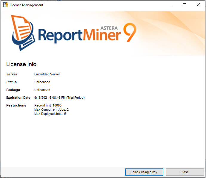 Licensing In ReportMiner 9 Express ReportMiner 9 Documentation