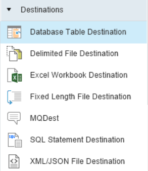 Configuring Destination Tables