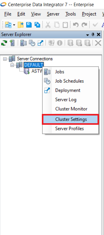 Centerprise-7-cluster-settings
